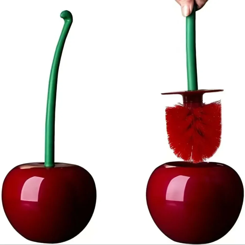 NWT Cherry Toilet cleaner and container . Measurements are in pictures.