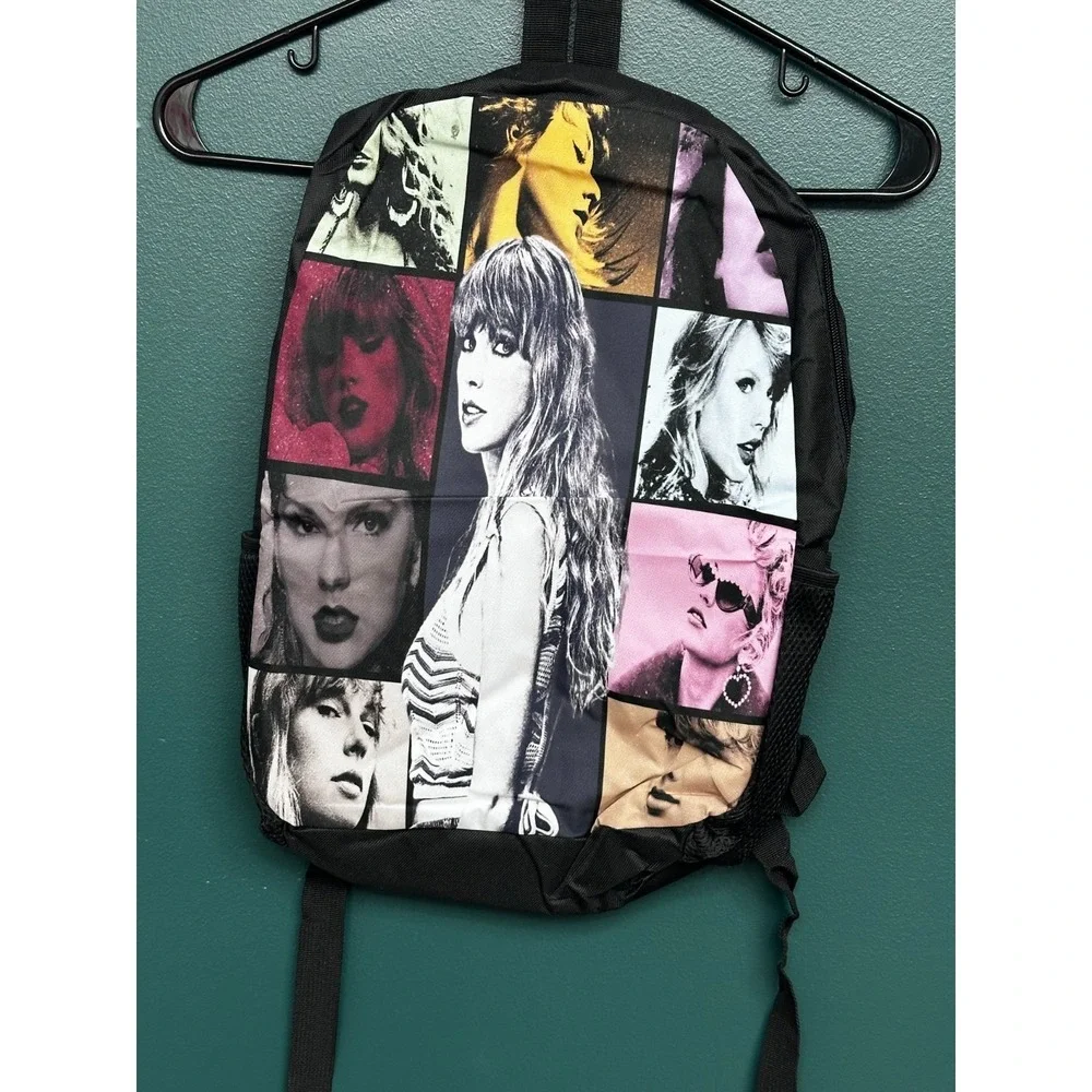Taylor Swift Eras Tour Backpack Black Double Straps Multi Color Lightweight