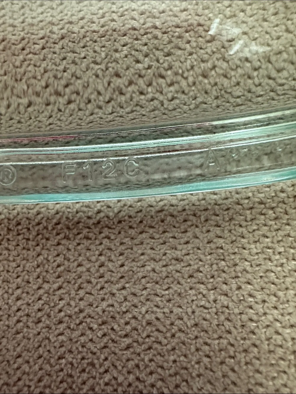 9x7” Pyrex Lid 05.    F12C.     A