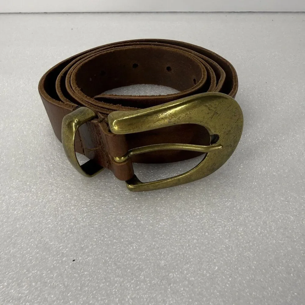 Amsterdam Heritage Leather Belt Women 95 M/L Brown Luxe Italian Leather Hardware