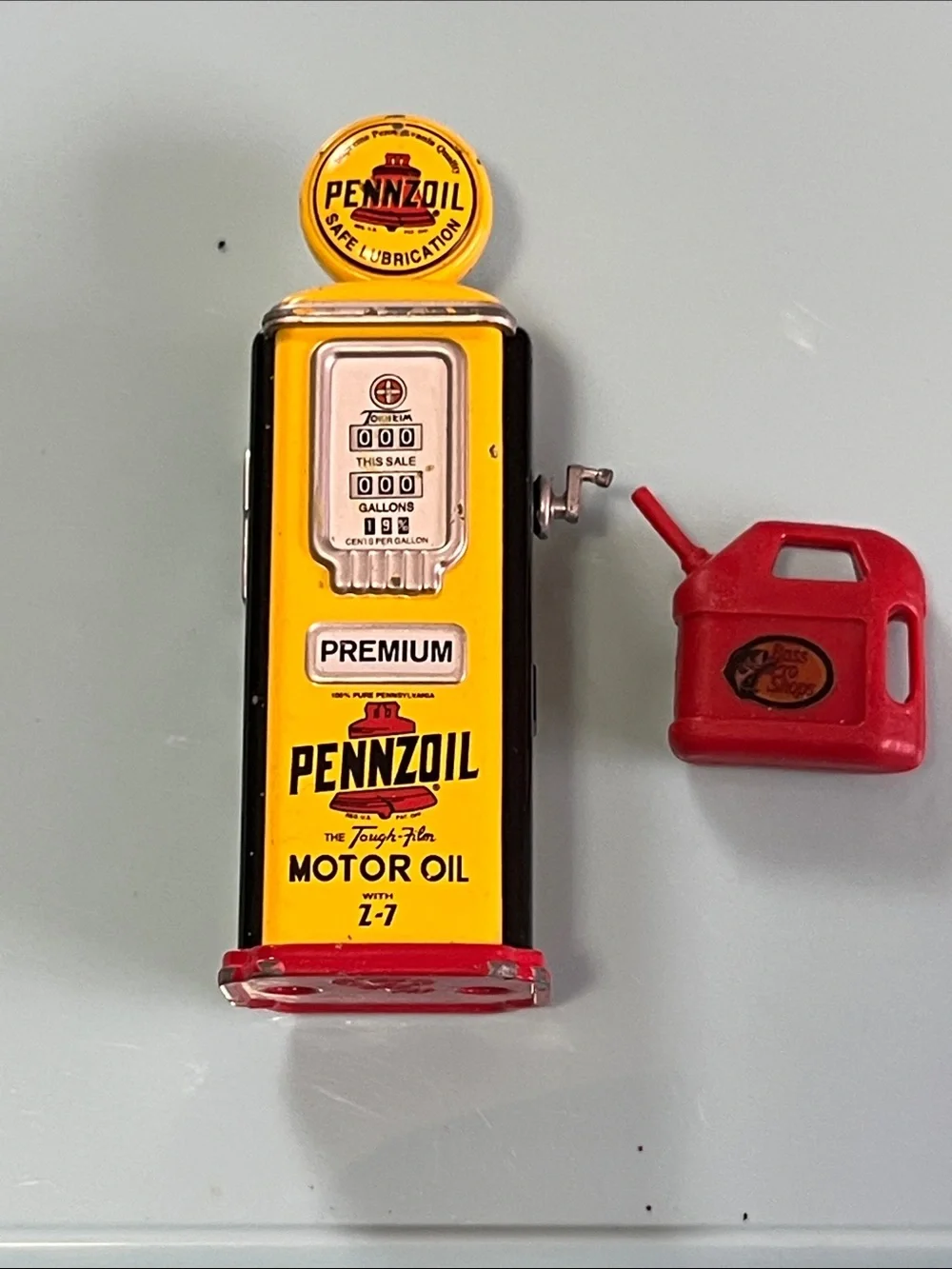 Yellow Toy Gas Pump with Red Gas Can - Kids Vehicles