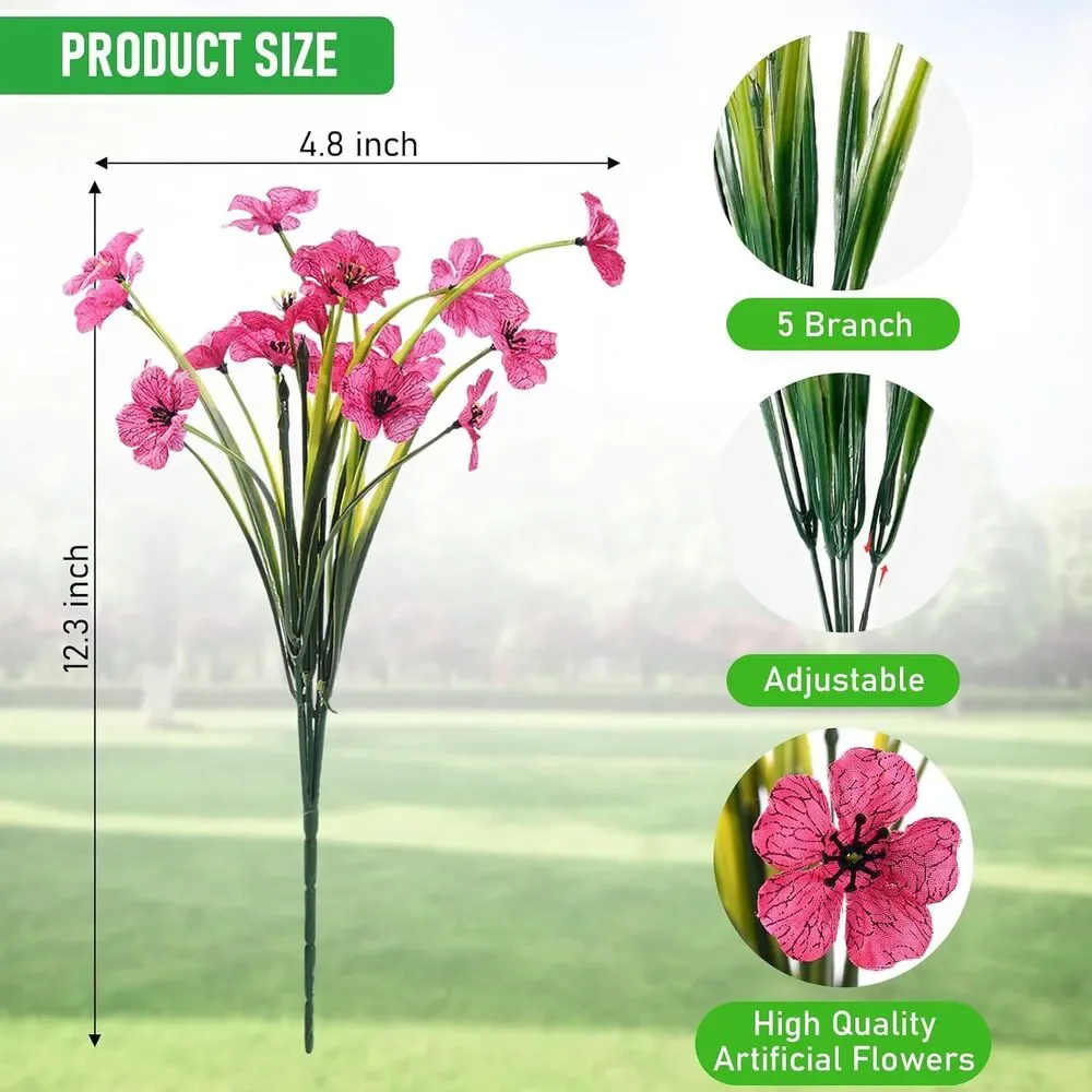 22 Pack Artificial Flowers, Outdoor Indoor, Faux Silk Flowers (Multi-Colour)