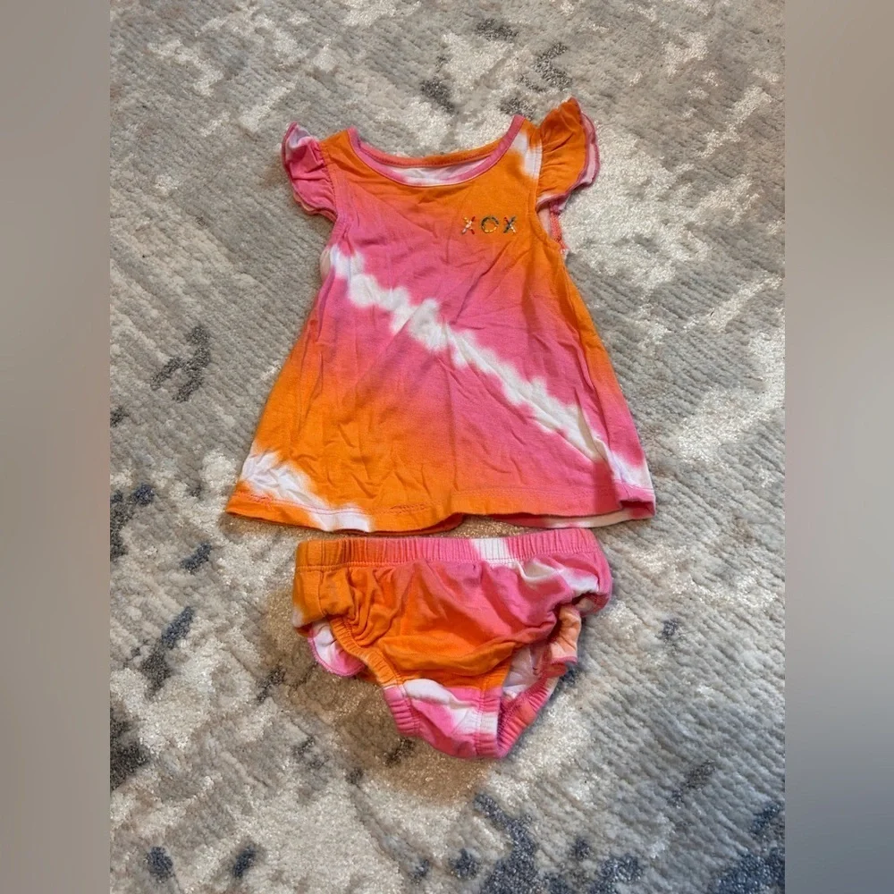 Orange and Pink Tie-Dye Set, 0-3 months