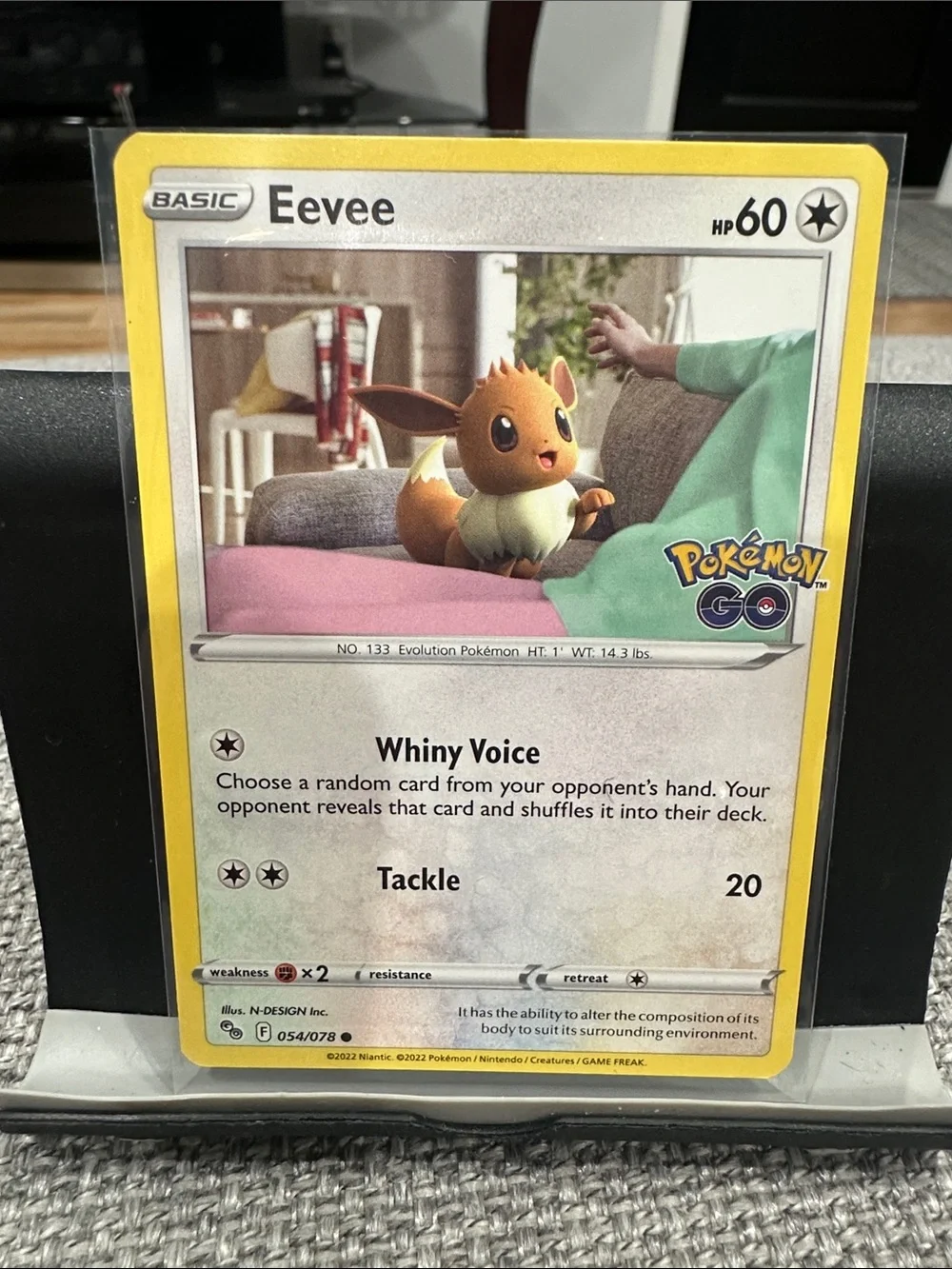 Pokemon Eevee Trading Card Yellow Border