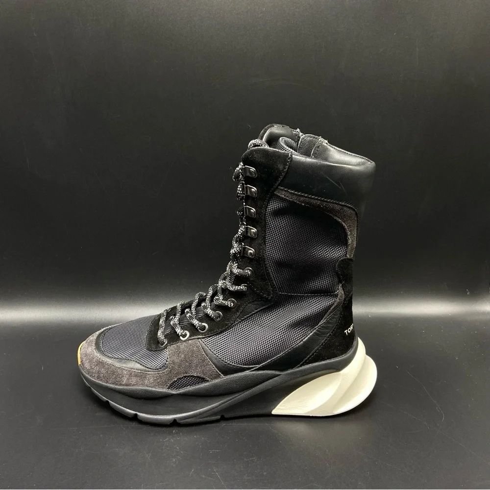 Tory Burch Sawyer Boxer High Top Sneaker Boots‎ Women's Size 6 New W/Box