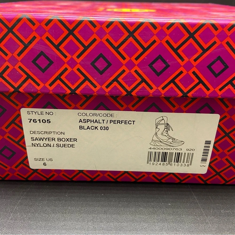 Tory Burch Sawyer Boxer High Top Sneaker Boots‎ Women's Size 6 New W/Box