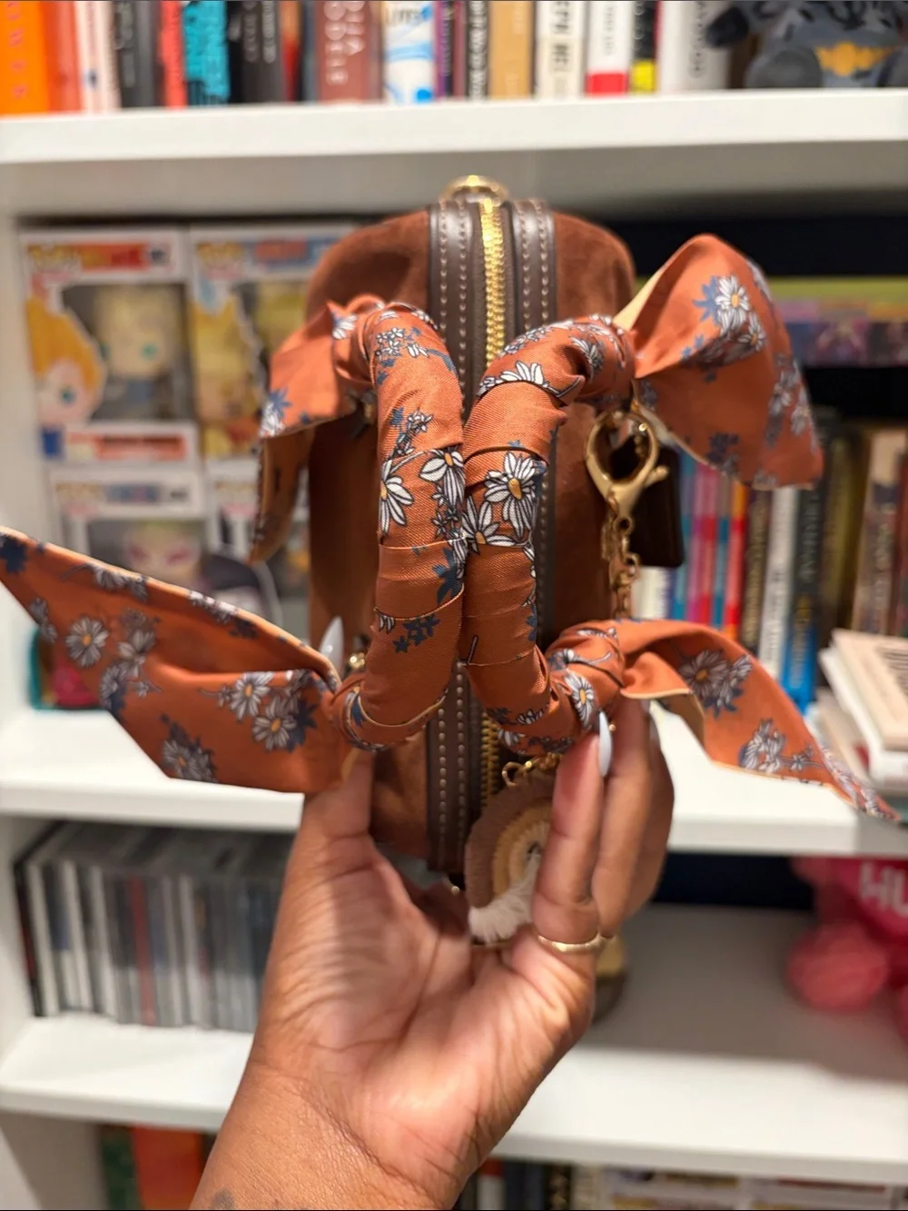 Coach Brown Suede Mini Rowan
