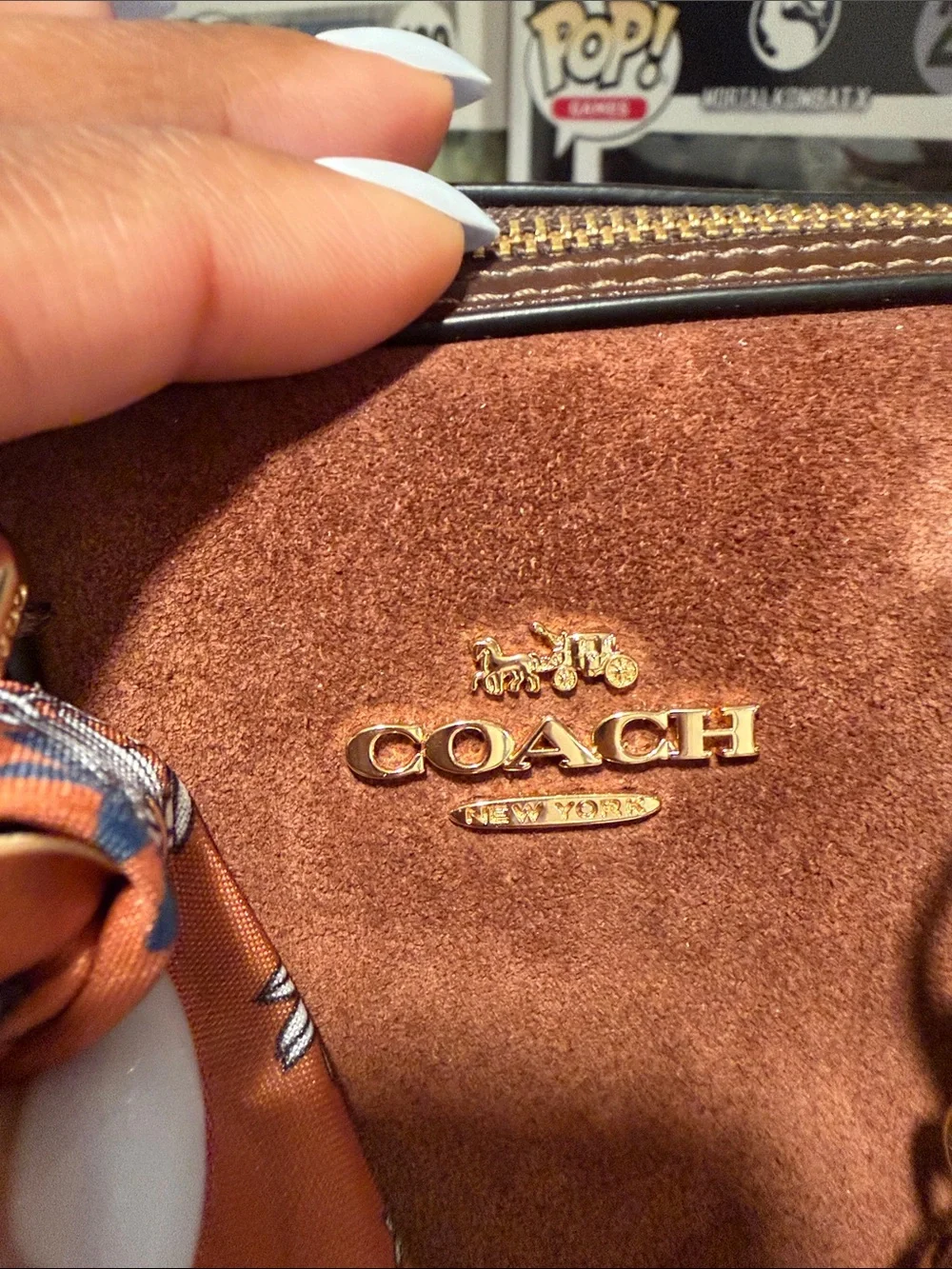 Coach Brown Suede Mini Rowan