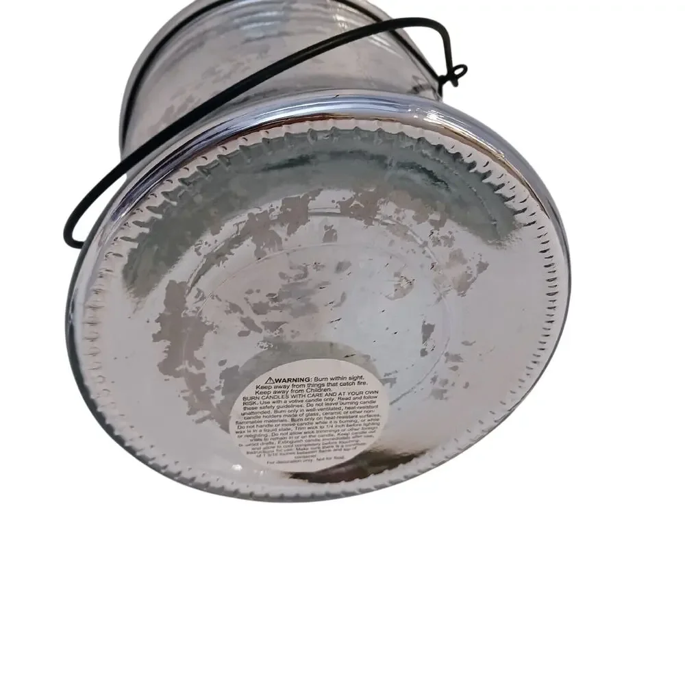 Silver‎ Leaf Candle  Holder Canister 5