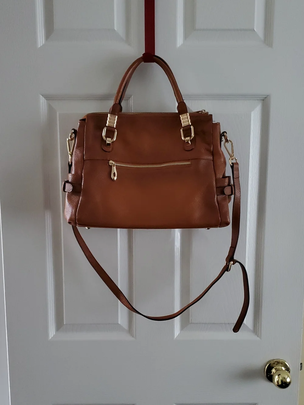 Leather Satchel Handbag in Brown - Classic Women's Bag