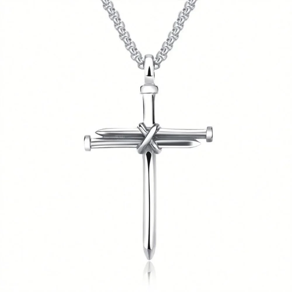 ❤️Stainless Steel CrossCharm Pendant Necklace , N90201P104