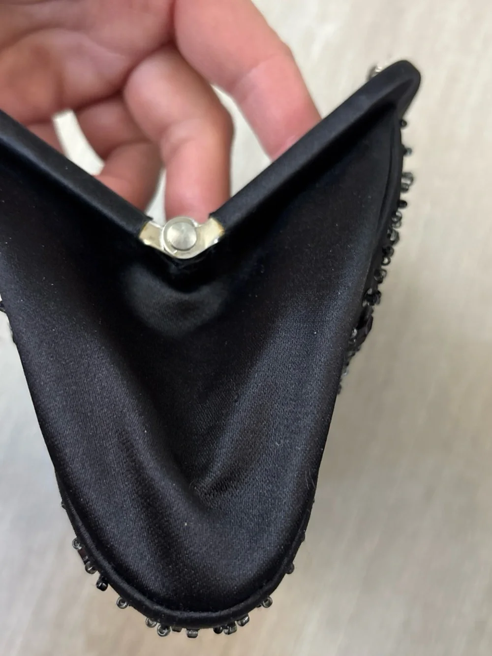 Ann Taylor Black Beaded Evening Purse