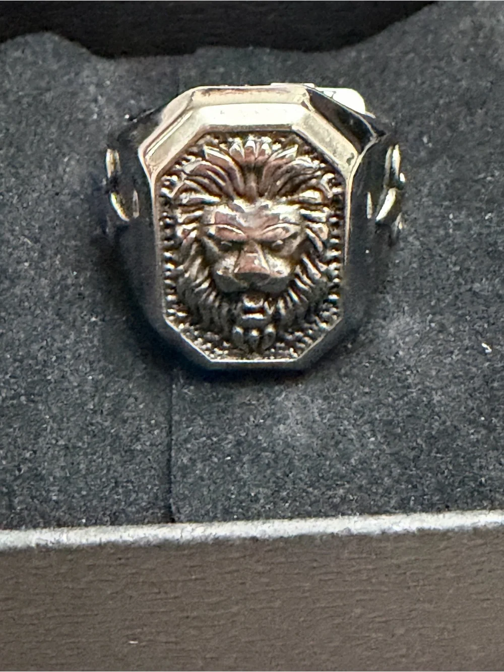 Men’s Metal Lion Head Ring Fleur De Lis Gothic Biker Size 11