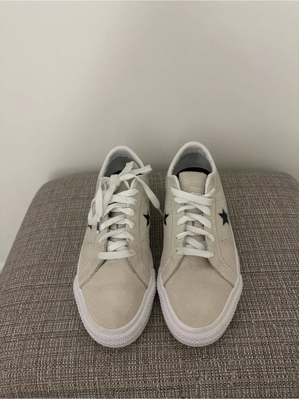 Converse One Star Low Top Sneakers in Beige with Black Star