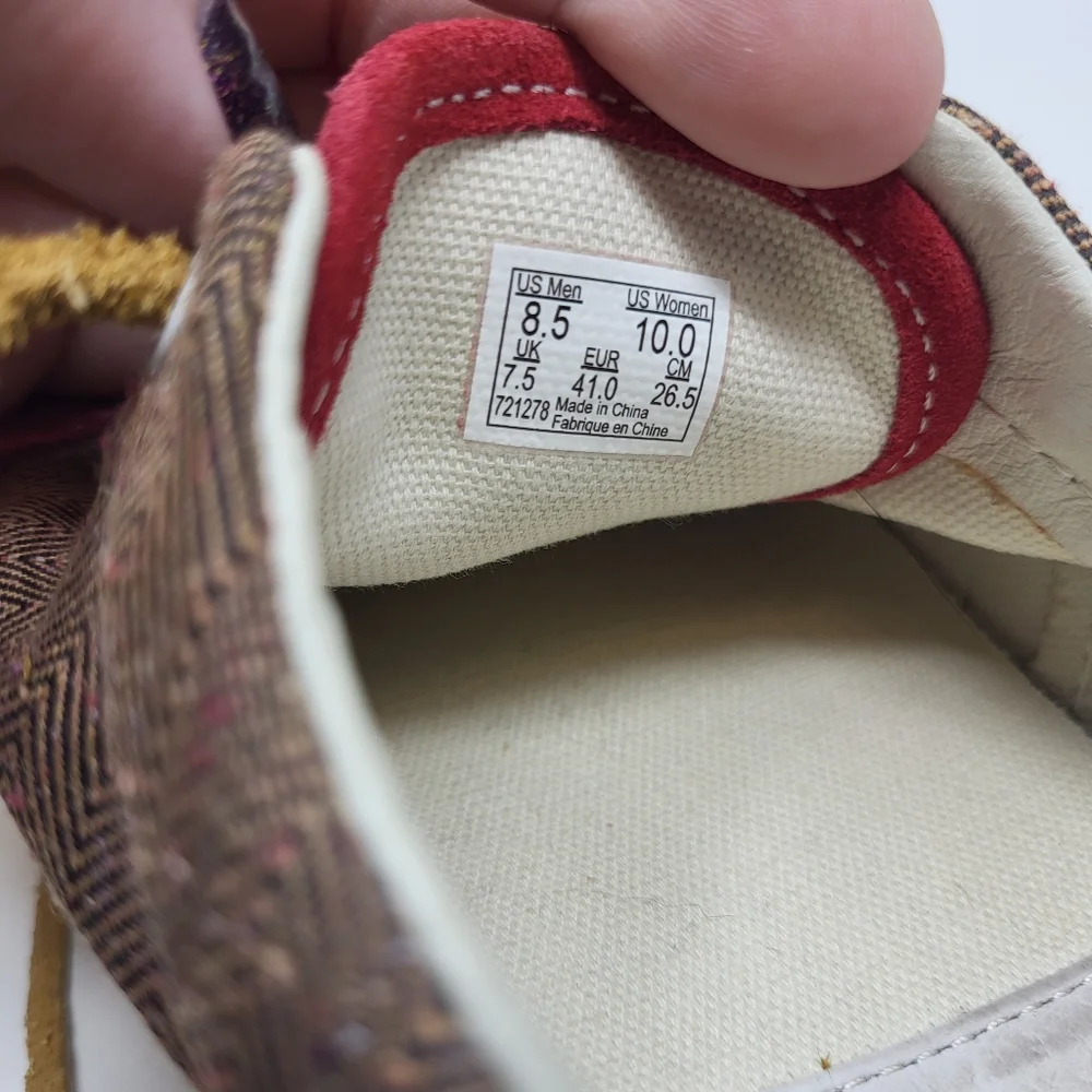 Vans Era CA Port Royale‎ Sneakers Shoes Red Suede Brown Herringbone Men's 8.5