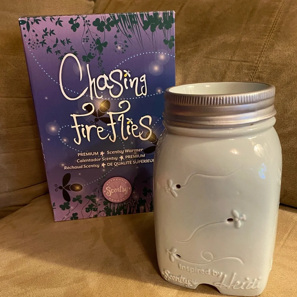 Scentsy Chasing Fireflies Premium Mason Jar Wax Warmer Full Size NIB