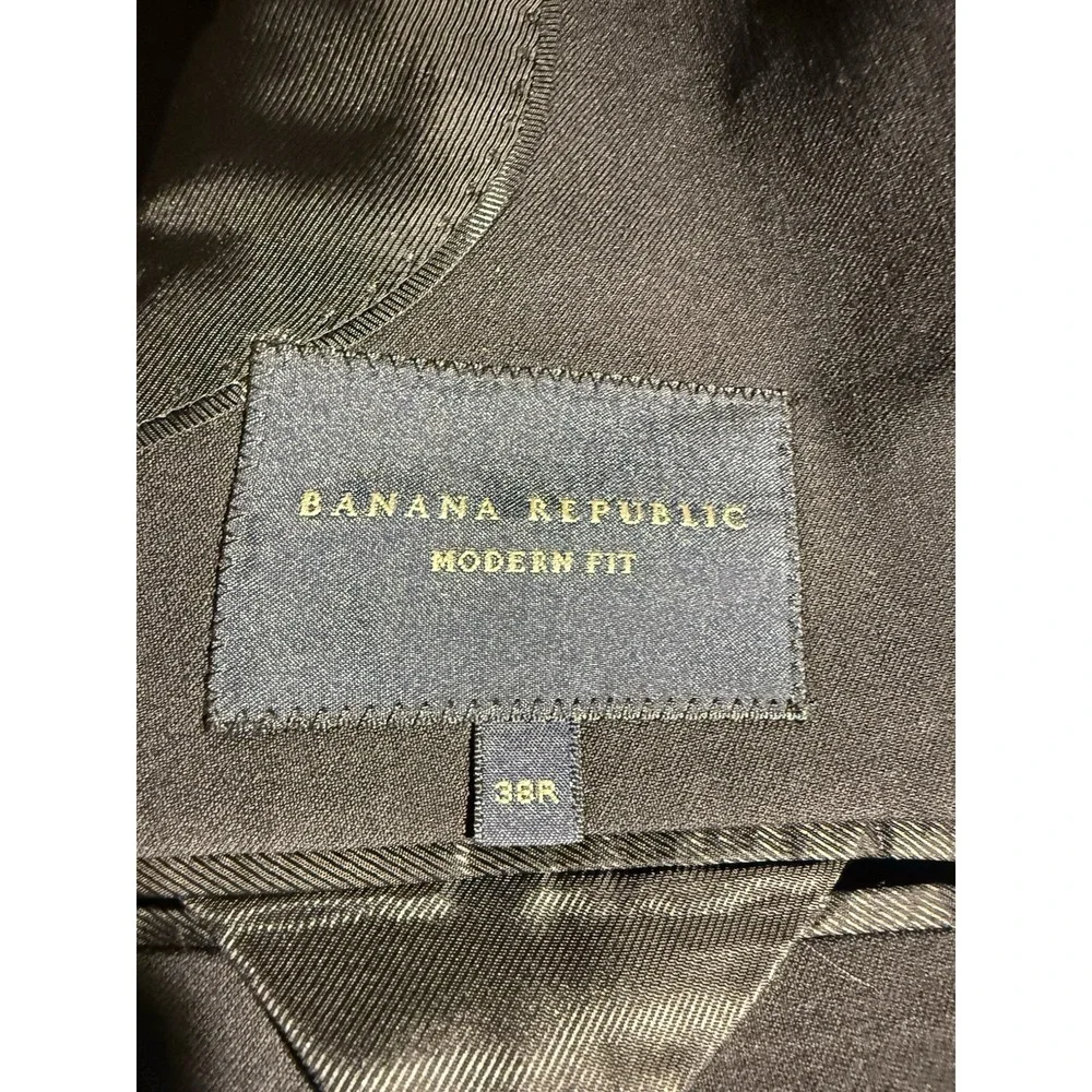 Banana Republic Blazer 38R Black Wool Modern Fit Cerruti Fabric Sport Coat Mens‎