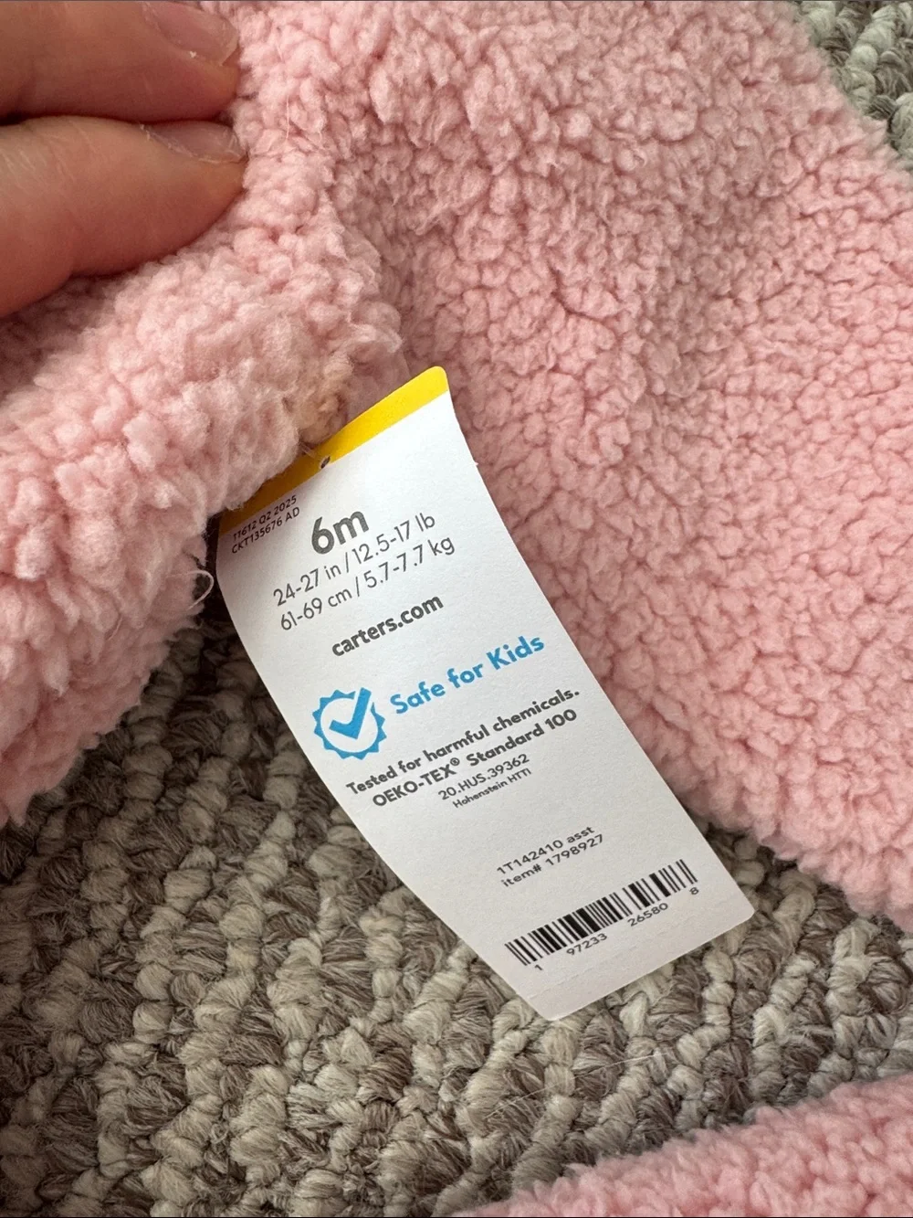 Carters plush pink