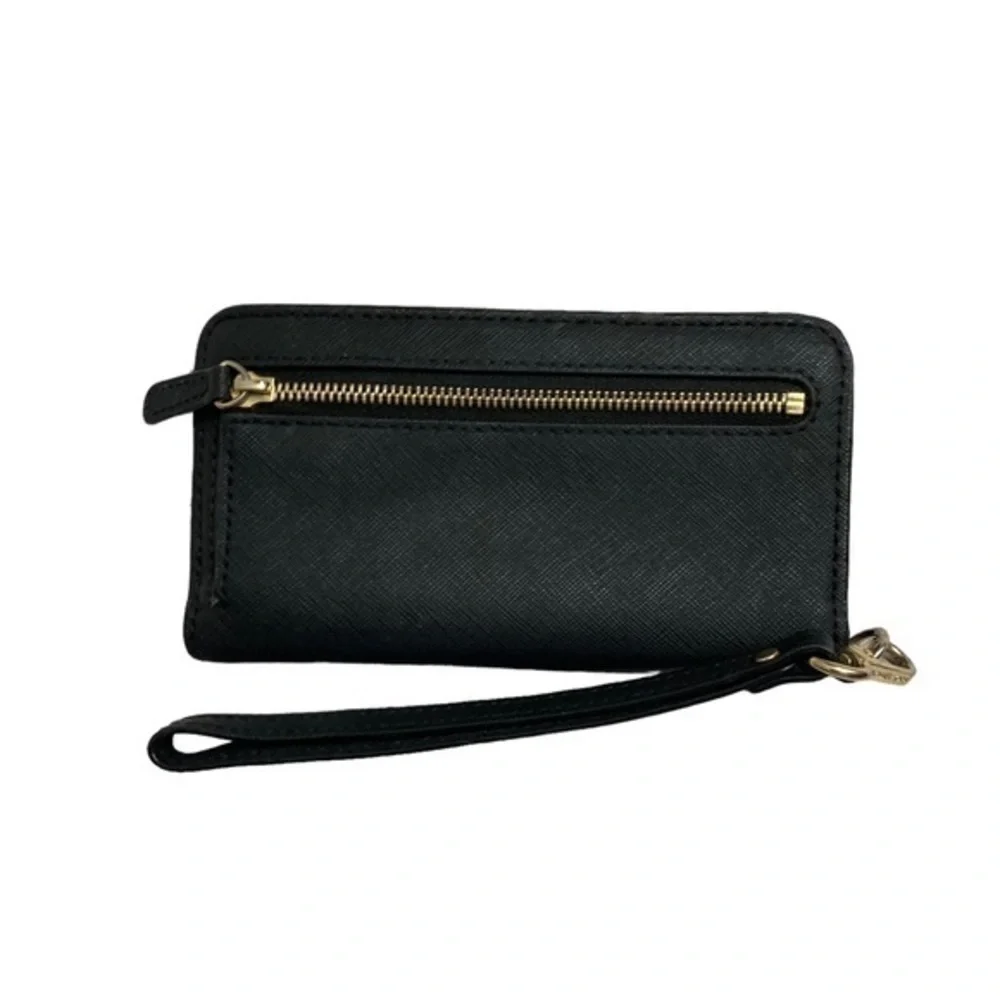 Michael kors black saffiano leather wristlet wallet