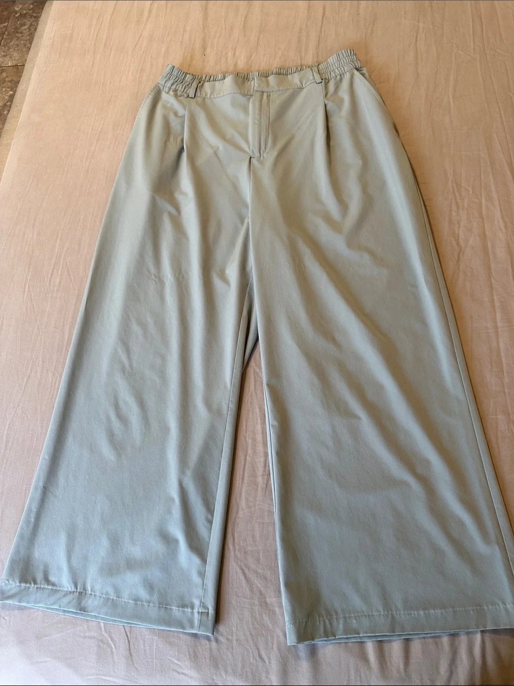 ALO Yoga Light Blue Wide-Leg High-Rise Trousers