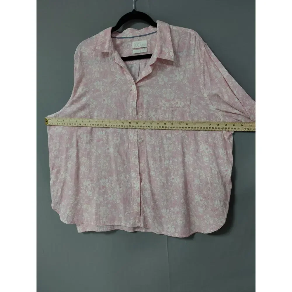J.Crew Pink Floral Blouse Women See Measurements
