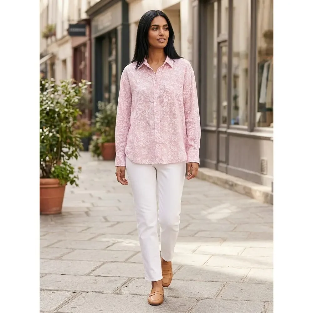 J.Crew Pink Floral Blouse Women See Measurements