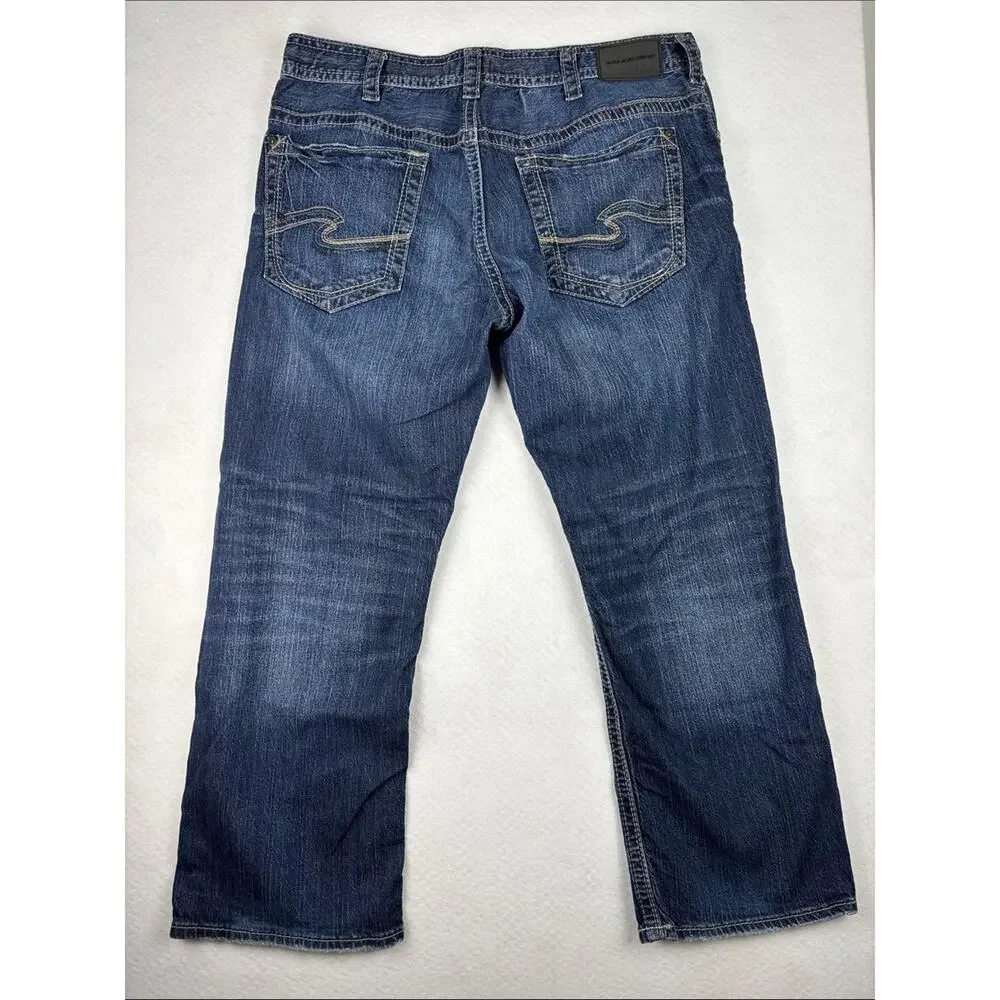 Silver Jeans 38x30 Gordie Men’s Medium Wash Relaxed Western