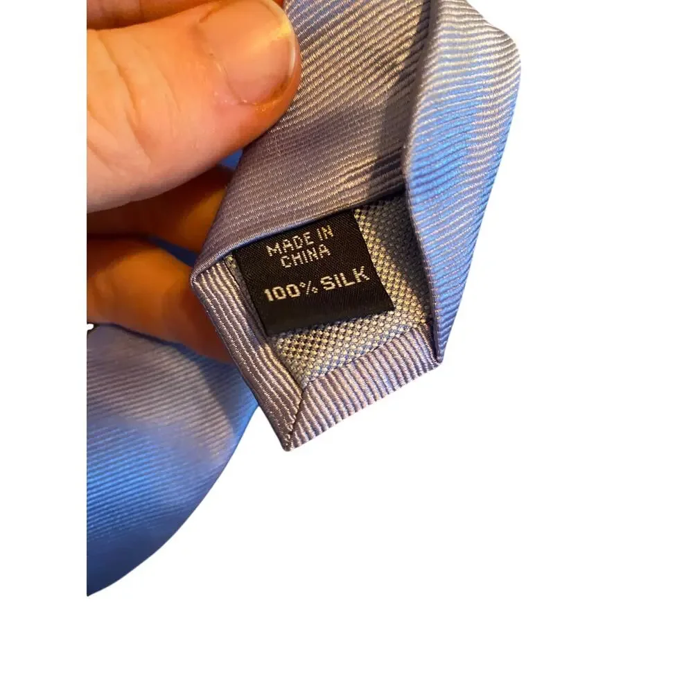 Tommy Hilfiger Black Blue Stripe‎ 100% Silk Men’s Neck Tie