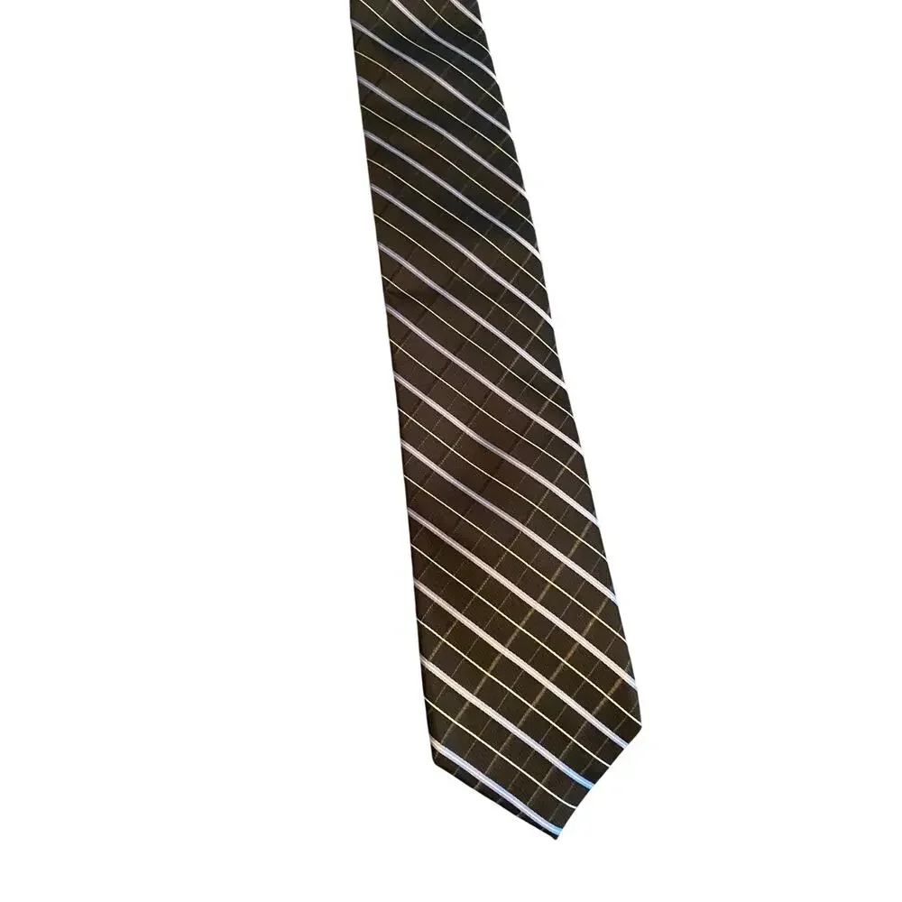 Tommy Hilfiger Black Blue Stripe‎ 100% Silk Men’s Neck Tie