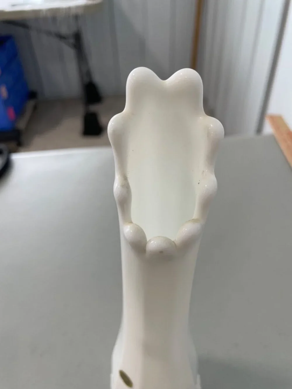 Vintage Westmoreland White Milk Glass Handcrafted Bud Vase Grape Pattern Retro