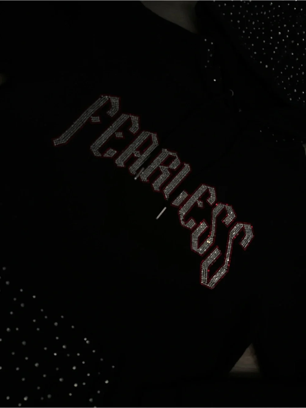 Fearless Black Hoodie Sweater with Studded Details