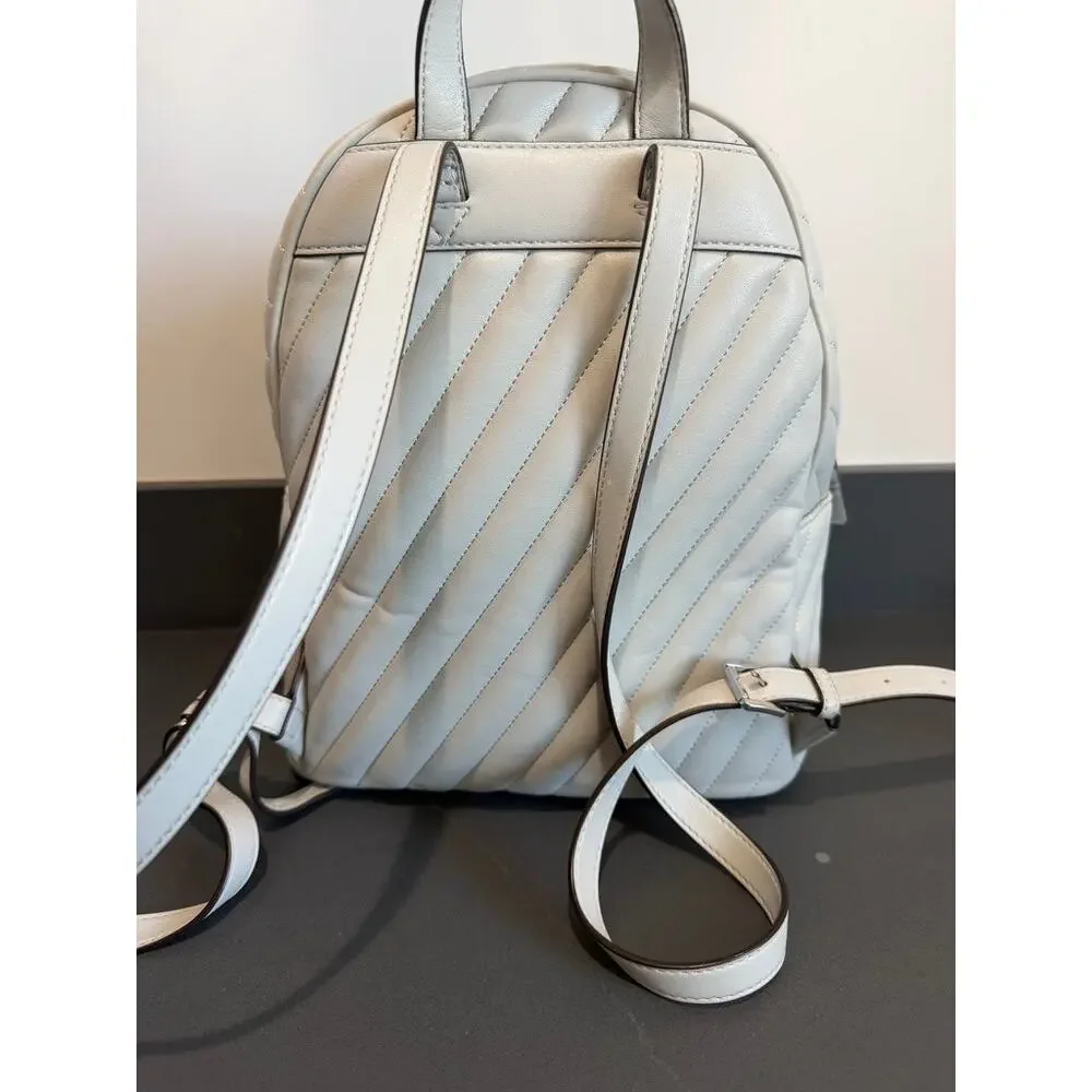 Michael Kors Abbey Medium Quilted Leather Backpack Grey