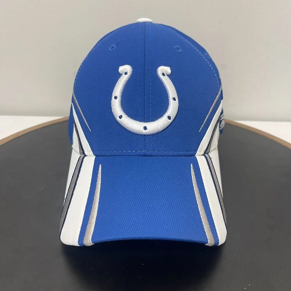 VTG Indianapolis Colts Hat Cap Fitted OSFA Stretch Reebok On Field Horseshoe Y2K