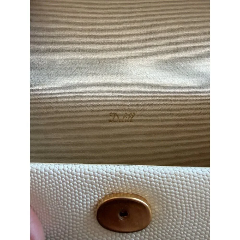 Delill Womens Clutch Stingray-like Pattern Cream Rectangular Flap Strap Vintage