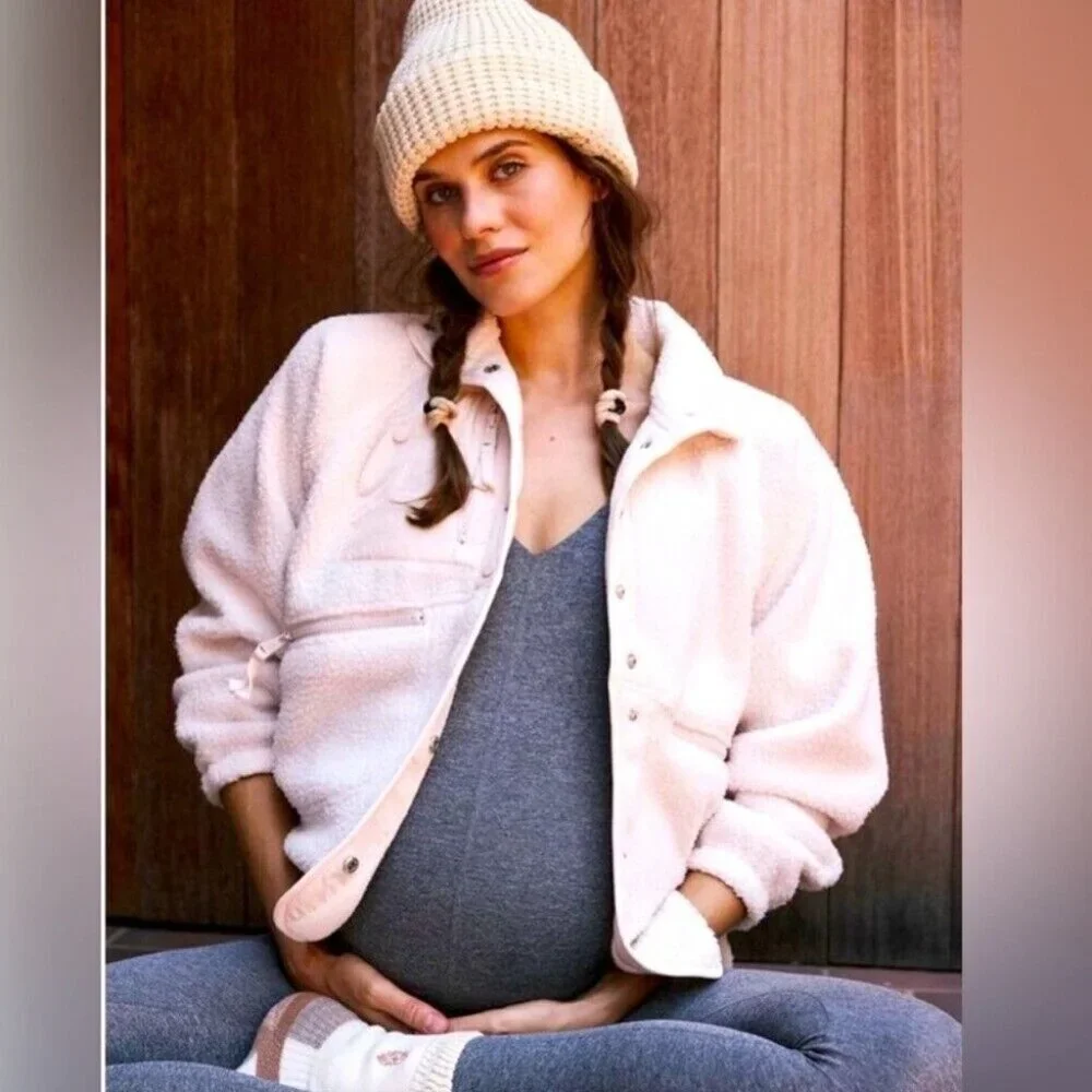 NWT $178 Free People Movement Hatch Maternity Jacket Large Hit The Slopes Fleece