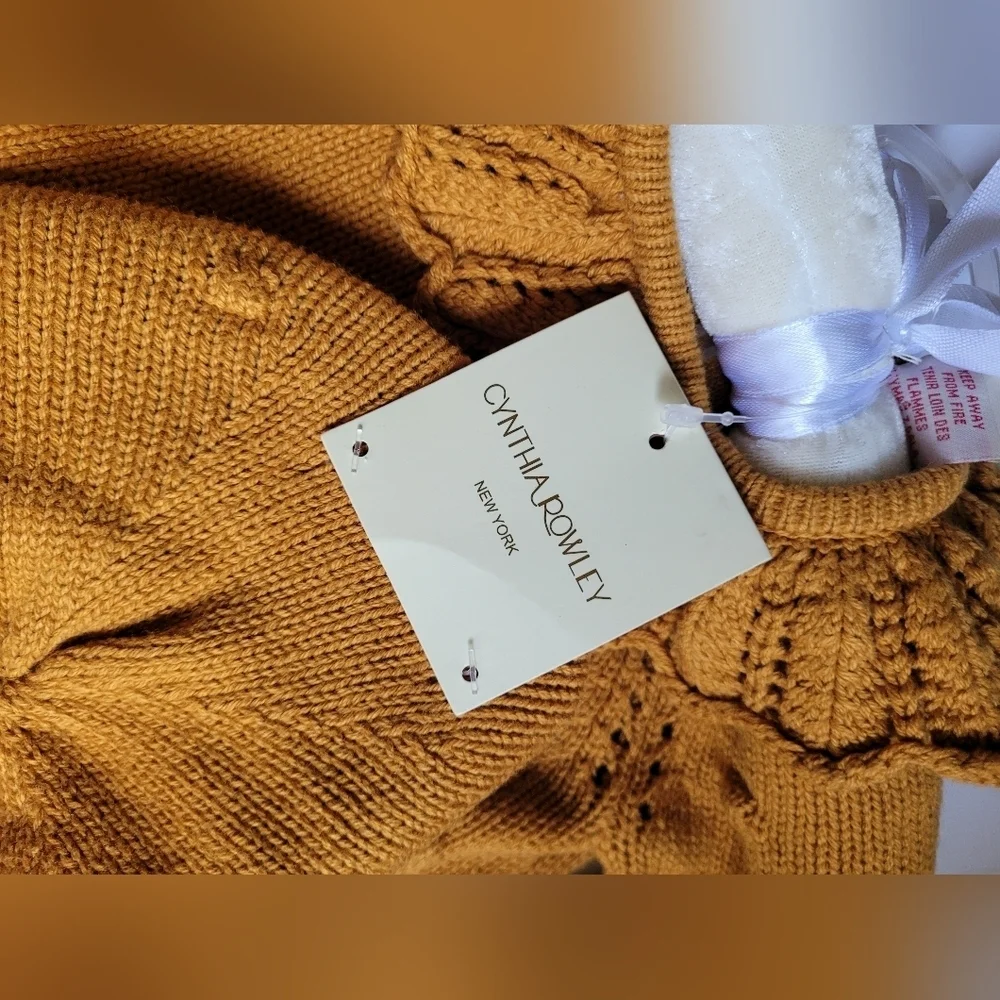 Cynthia Rowley Tan Knit Baby Dress with Tights