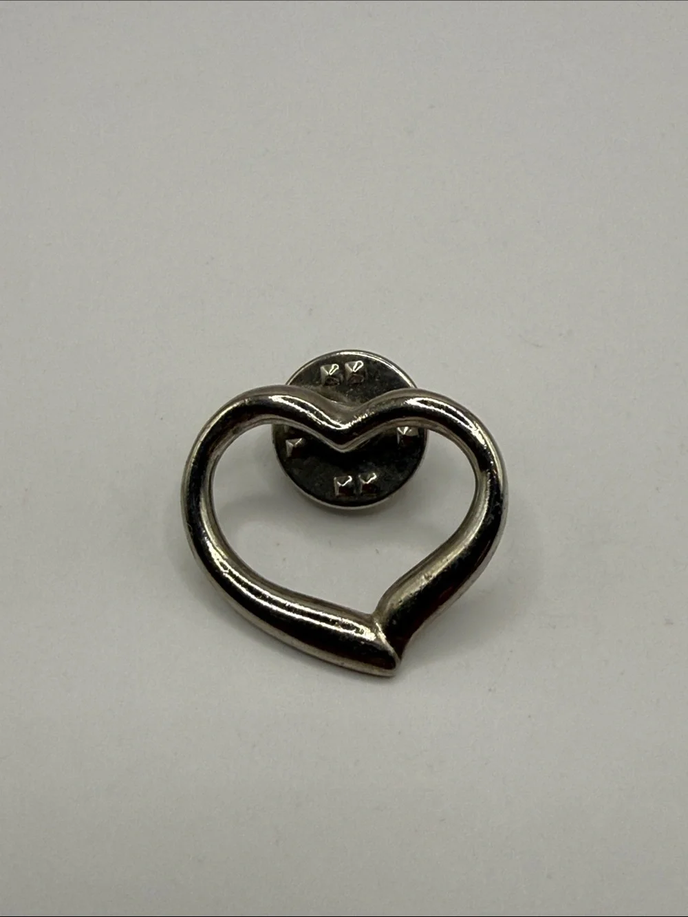 Vintage Silver Tone Heart Brooch Statement Pin
