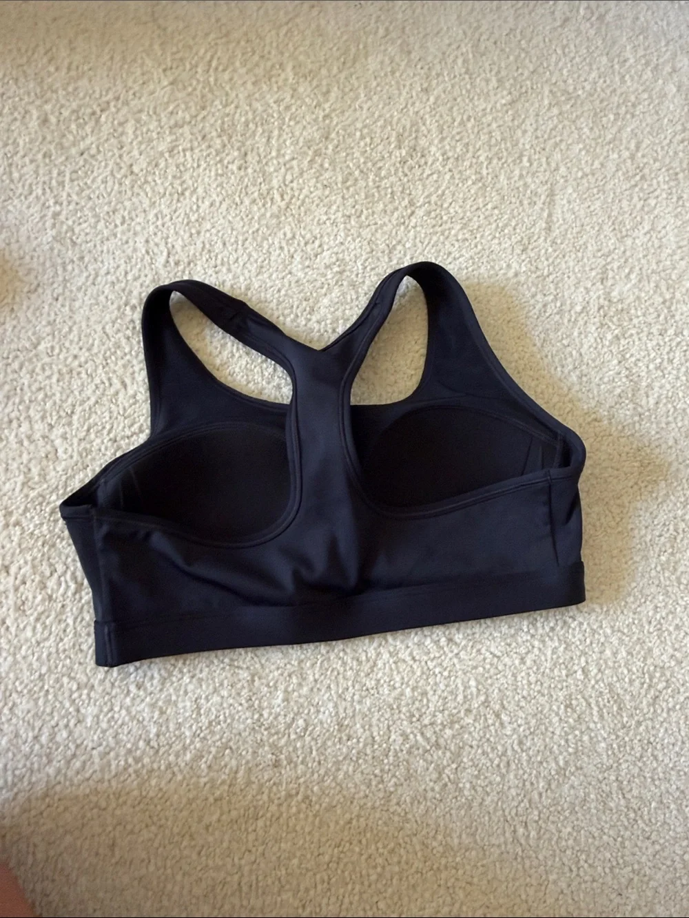 Nike Black Sports Bra with White Swoosh - Racerback Athletic Bra