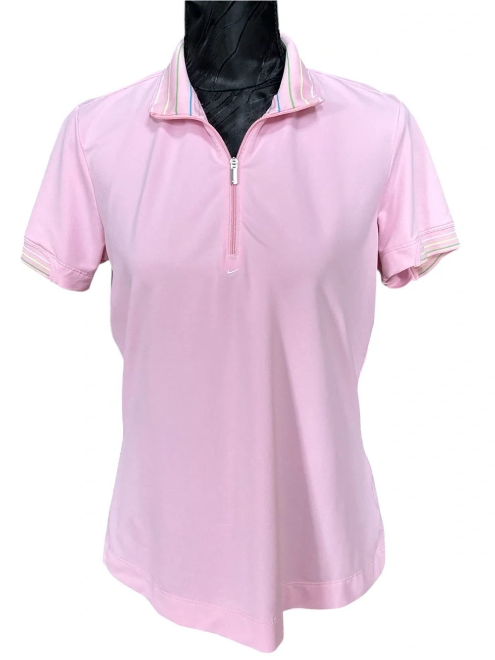 Nike Golf Pink 1/4 Zip Polo Womens Medium Athletic Fit Top Back to School