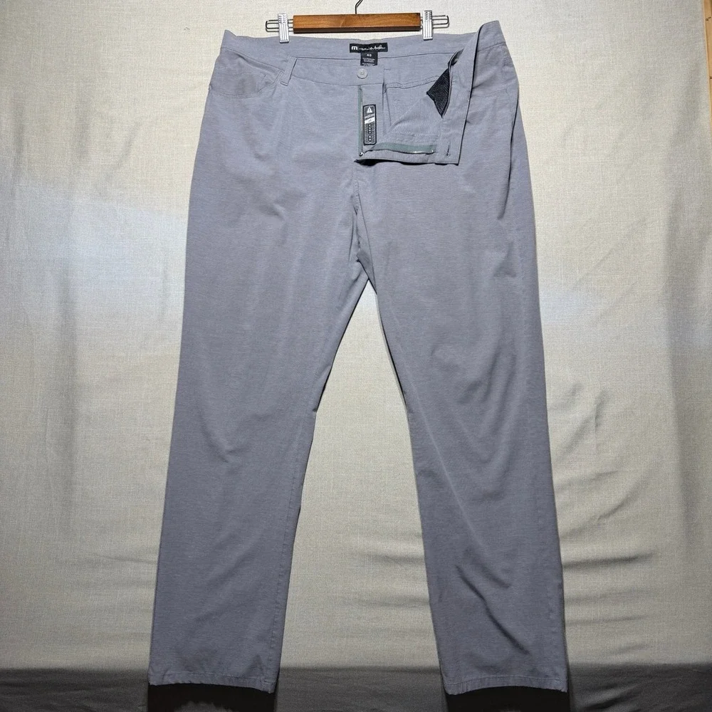 TravisMathew Pants Men 40x32 Gray Straight IMQ534 Golf Performance Tech