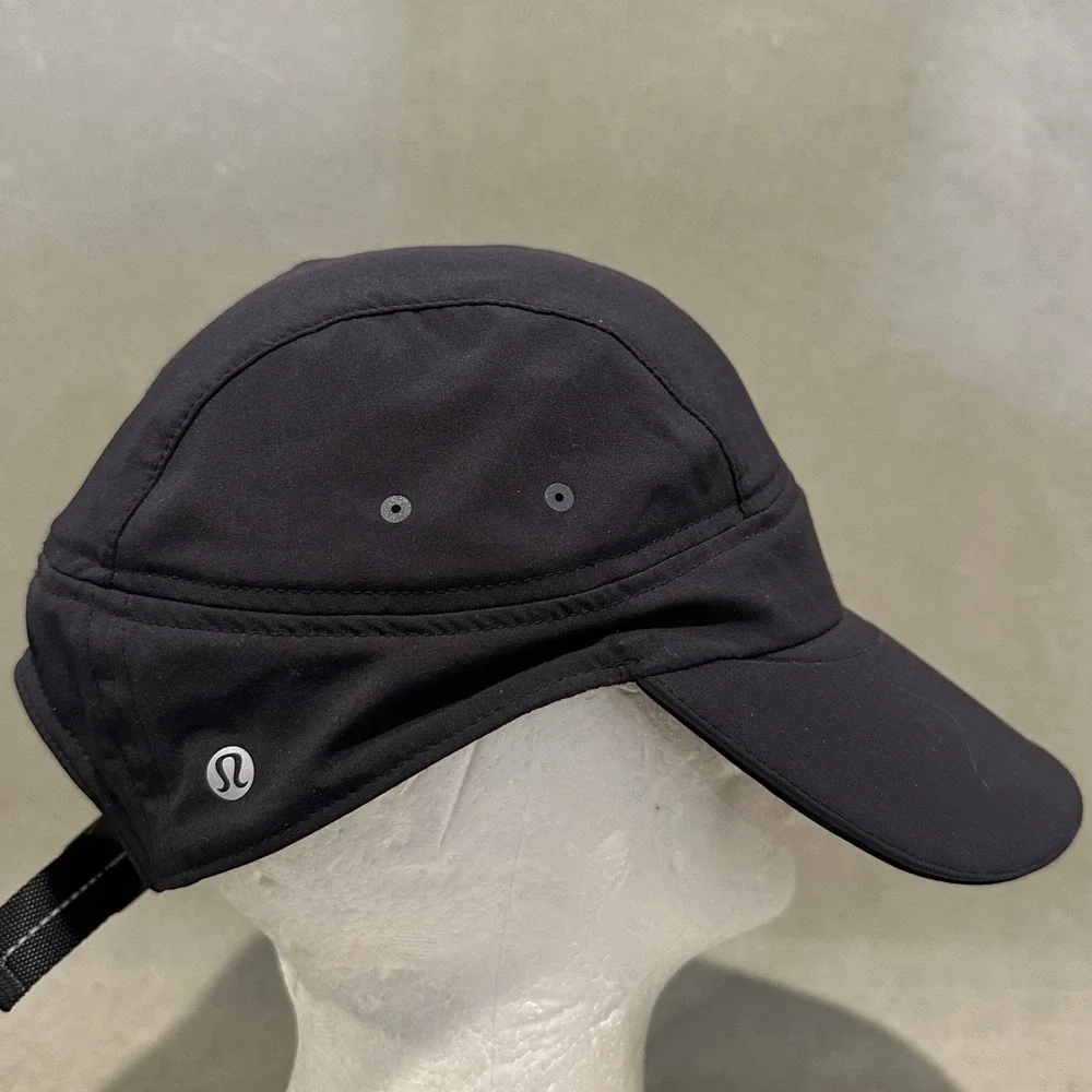 Lululemon Fast and Free Running Hat Black Adjustable Reflective Athletic Cap