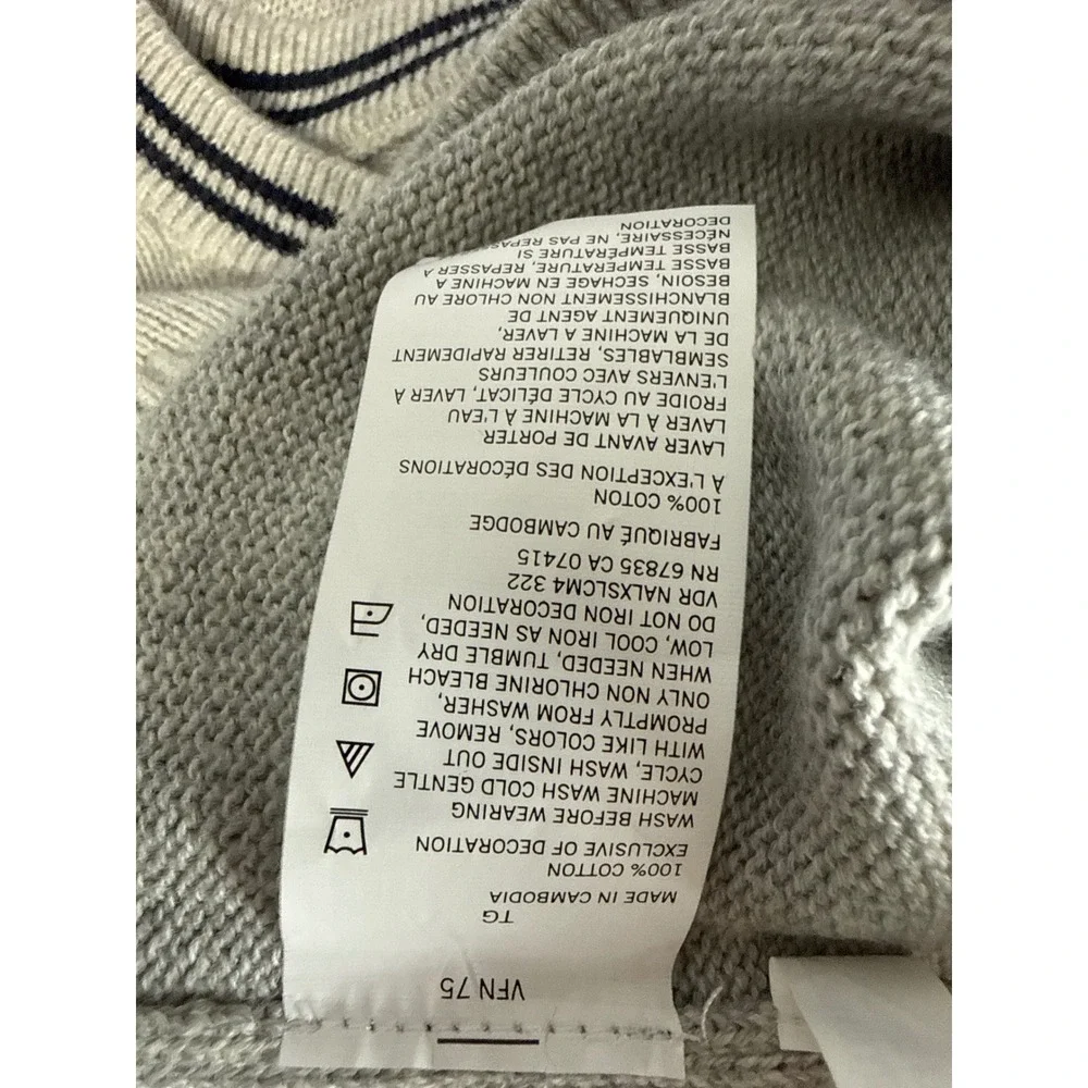 Nautica Mens XL Heather Grey Striped Crewneck Knit Sweater NWT S2711D
