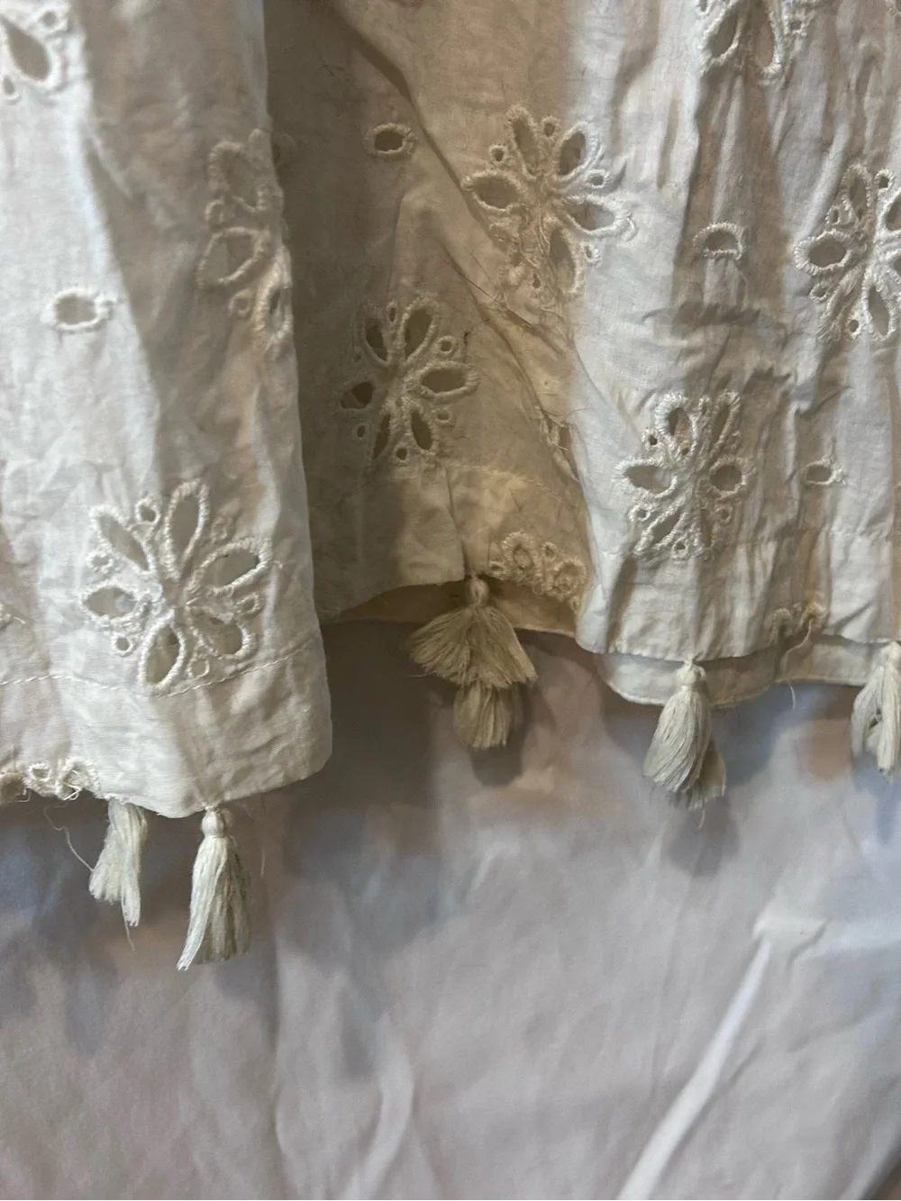 J. Crew NWT Eyelet Bib Tunic Swim Cover Up Cream Floral Pattern Cream Size XXL