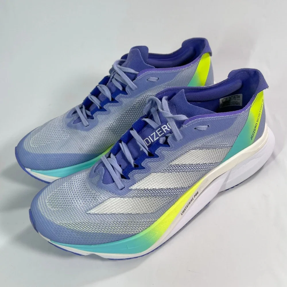 adidas Adizero Boston 12 Women's 8  Running Shoes  Blue Spark Metallic Training