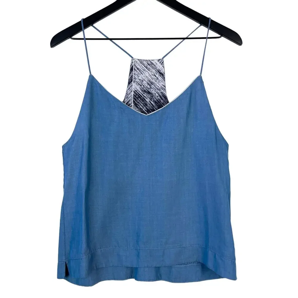 Lululemon Chambray V-Neck Flowy Cami Tank Top Blue - 8