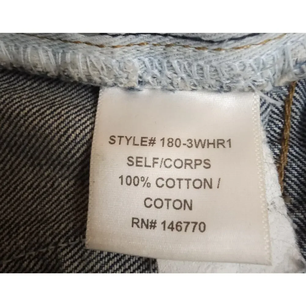 Re/Done Original Womens high rise Ankle Crop Stretch button fly jeans 28(29×27)