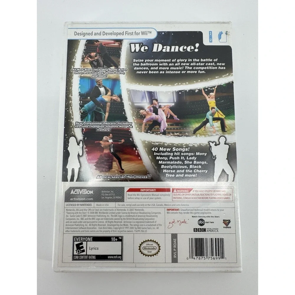 Dancing With‎ The Stars We Dance Nintendo Wii Activision With Manual CIB
