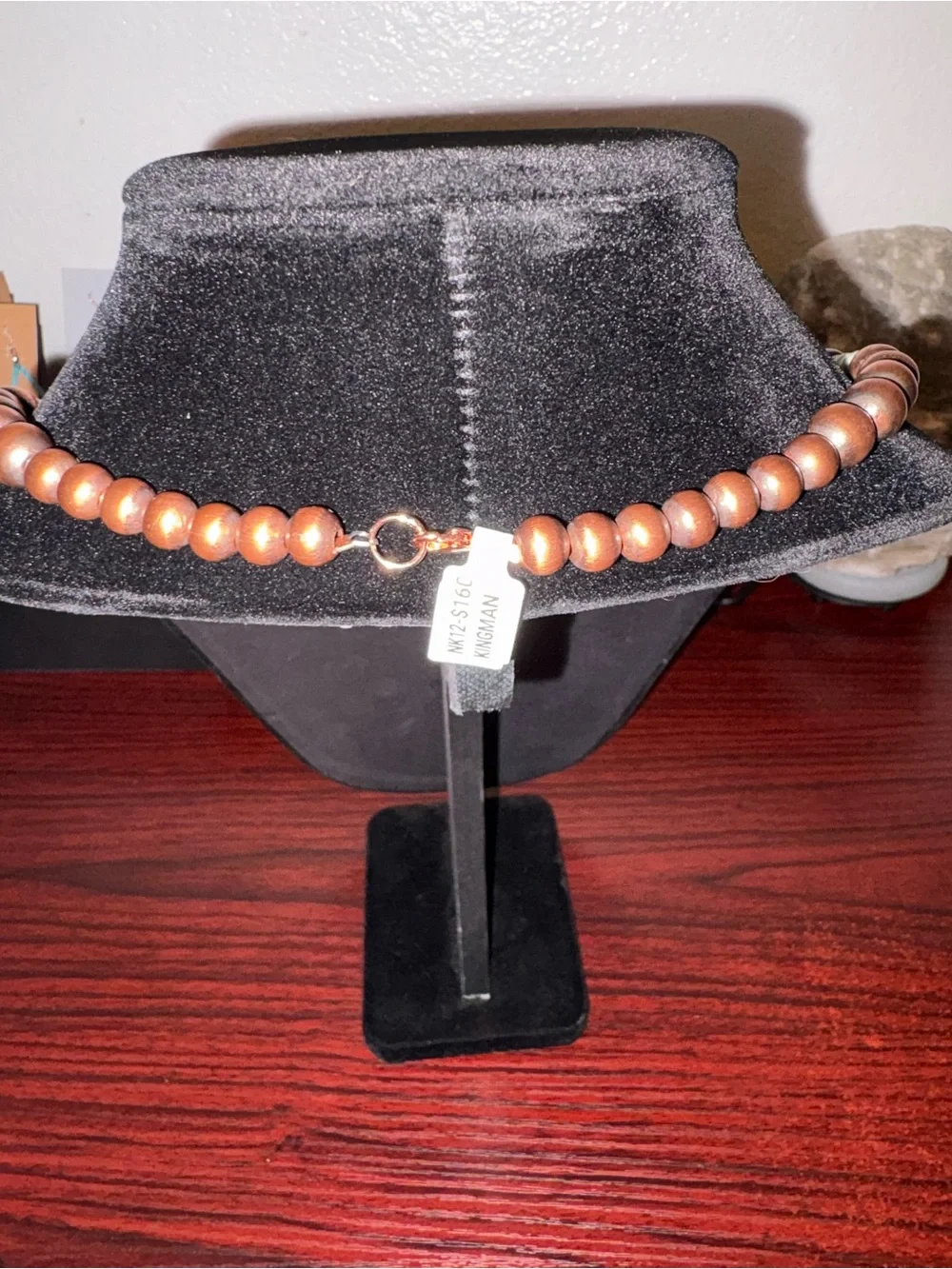 Kingman Turquoise and Navajo Pearls Copper Necklace