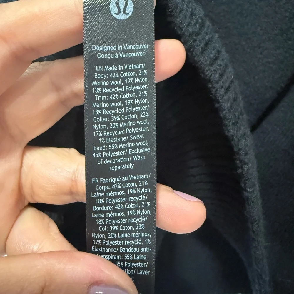 lululemon Classic‎ wool blend Black Women's Sweater XS