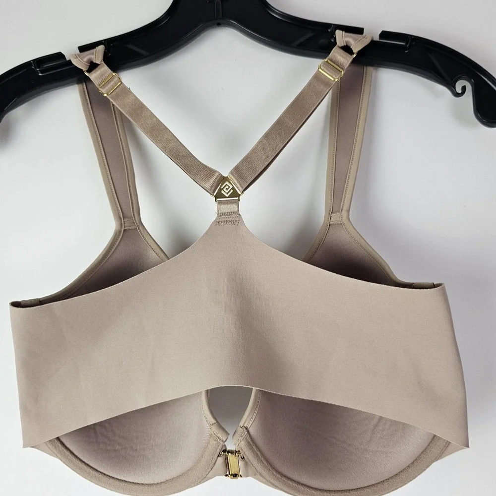 Third Love 24/7 Classic Full Coverage Racerback Bra Front Close 34E Beige